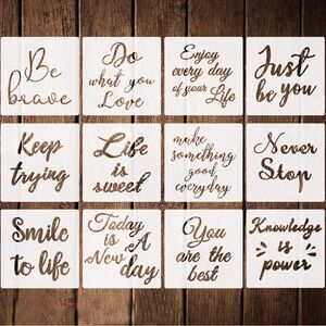 12 Like New Motivational Inspirational Stencils for Back to School Teachers Kid